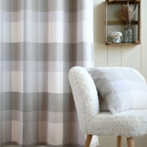 Rideau thermique et occultant - Effet laine chaleureux - Gris - 135x260 cm - Laine/Polyester - Home Maison