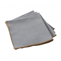 Serviette de table unie et bourdonnée - Gris - 40x40 cm - Coton/Polyester - Home Maison