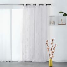 Voilage tamisant à bâtonnets jacquard - Gris clair - 140x270 cm - Polyester/Jacquard - Home Maison
