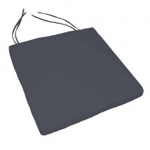 Galette de chaise extérieur imperméable et déhoussable - Gris anthracite - 40x40 cm - Polyester - Home Maison