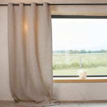 Rideau poly-lin à œillets - Naturel - 160x240 cm - Lin/Polyester - Home Maison