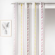 Voilage fantaisie en organza à rayures verticales - Fuchsia - 140x260 cm - Polyester/Organza - Home Maison