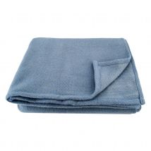 Couverture laine naturelle - Bleu ciel - 240x260 cm - Laine - Home Maison