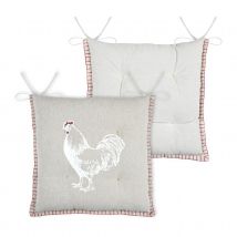 Galette de chaise coq en coton - Beige - Coton - Home Maison