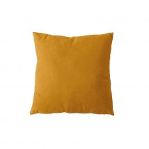 Coussin dehoussable en velours - Jaune - Polyester - Home Maison