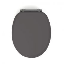 Abattant WC frein de chute design - Gris anthracite - 38x48 cm - Bois - Home Maison