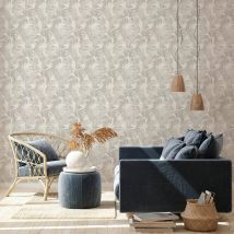 Papier peint jungle tropicale - Gris - Papier - Home Maison