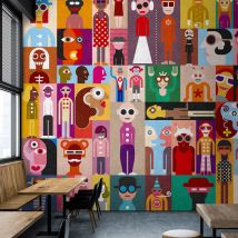 Papier peint panoramique Art Galery - Rouge - Papier - Home Maison
