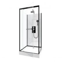 Cabine de douche style Indus - Noir - 90x90x230 cm - Aluminium/Verre - Home Maison