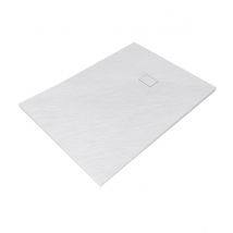 Receveur en résine - Effet pierre - Blanc - Plastique - Home Maison