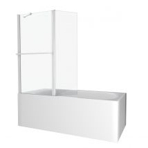 Pare baignoire avec porte serviette - Blanc - Aluminium - Home Maison