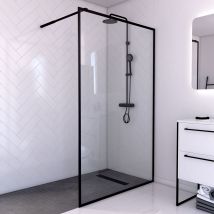 Paroi de douche en verre DARK EDGE - Noir - Verre - Home Maison