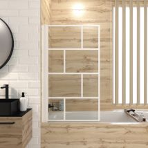 Pare baignoire au style industriel - Blanc - Verre - Home Maison
