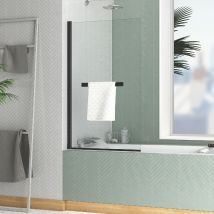 Pare douche avec porte serviette - Noir - Métal/Verre - Home Maison