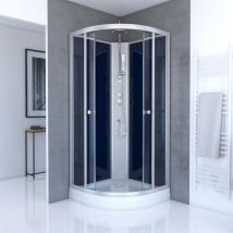 Cabine de douche avec système d'hydromassage - Bleu Foncé - Aluminium - Home Maison