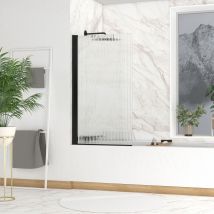 Pare baignoire en verre ondulé - Noir - Verre - Home Maison