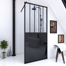 Paroi de douche Black Indus - Noir Mat - Verre - Home Maison
