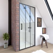 Porte pivotante Factorx - Noir Mat - Aluminium/Verre - Home Maison