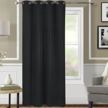 Rideau uni occultant et thermique - Noir - Polyester/Occultant - Home Maison