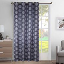 Rideau tamisant aux impressions géométriques - Gris clair - Polyester - Home Maison