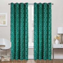 Paire de rideaux obscurcissant à motifs - Vert - Polyester - Home Maison