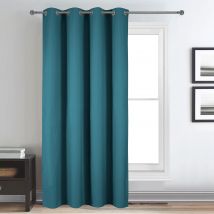 Rideau déco uni occultant et thermique - Bleu - Polyester/Occultant - Home Maison