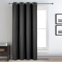 Rideau déco uni occultant et thermique - Noir - Polyester/Occultant - Home Maison