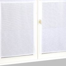 Paire de vitrages parement rayé - Blanc - Polyester - Home Maison