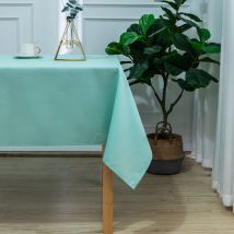 Nappe rectangulaire enduite et anti tache - Vert menthe - 145x240 cm - Polyester - Home Maison