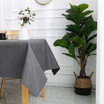 Nappe carrée et enduite antitache - Gris clair - Polyester - Home Maison