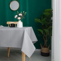 Nappe carrée et enduite antitache - Argent - Polyester - Home Maison