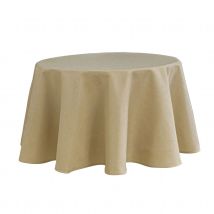 Nappe ronde infroissable et anti-tâches - Beige - Polyester - Home Maison