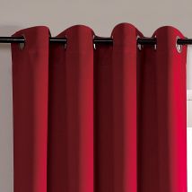 Rideau occultant pour chambre et salon - Rouge - Polyester/Occultant - Home Maison