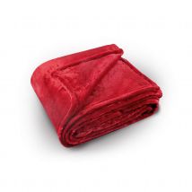 Couverture polaire unie "PILONGA" - Rouge - Polyester - Home Maison