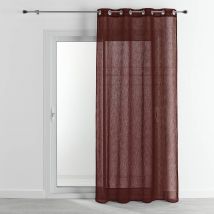 Voilage en étamine - - Effet lin - Marron chocolat - Polyester - Home Maison