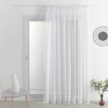 Voilage tamisant en étamine - Blanc - Polyester - Home Maison