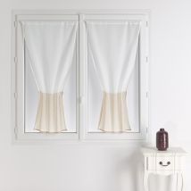 Paire de vitrages en étamine bicolore - Beige - Polyester - Home Maison