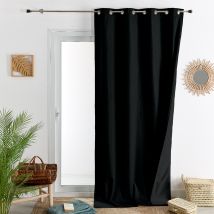 Rideau d'ameublement occultant polaire - Noir - Polyester - Home Maison