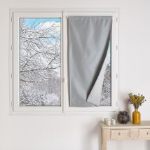 Vitrage occultant doublé polaire - Gris clair - Polyester/Occultant - Home Maison