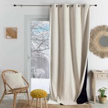 Rideau semi occultant phonique thermique KONFOR - Blanc cassé - Polyester/Occultant - Home Maison
