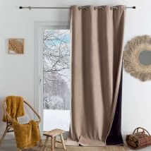 Rideau semi occultant phonique thermique KONFOR - Beige - Polyester/Occultant - Home Maison