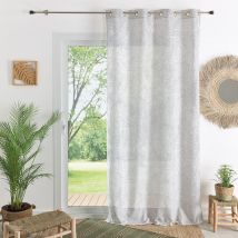 Voilage exotique en poly/lin - Argent - Polyester/Poly / Lin - Home Maison