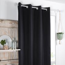 Rideau occultant et isolant doublé de polaire - Noir - 140x260 cm - Polyester - Home Maison