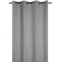 Rideau occultant - - Effet tweed - Gris clair - Polyester/Occultant - Home Maison