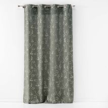 Rideau à impressions métallisées - Vert Olive - Polyester - Home Maison