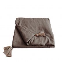 Edredon Panama avec pompons en jute - Beige - Coton - Home Maison