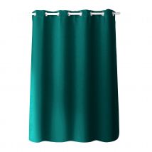 Rideau occultant fil noir avec 8 œillets - Vert emeraude - Polyester/Occultant - Home Maison