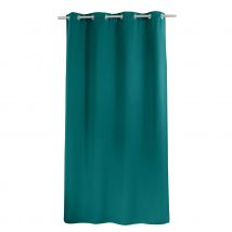 Rideau occultant fil noir avec 8 œillets - Vert emeraude - Polyester/Occultant - Home Maison