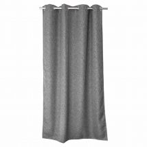Rideau uni occultant "natté" - Gris clair - Polyester/Occultant - Home Maison