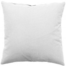 Coussin déhoussable uni en coton - Blanc - Polyester - Home Maison